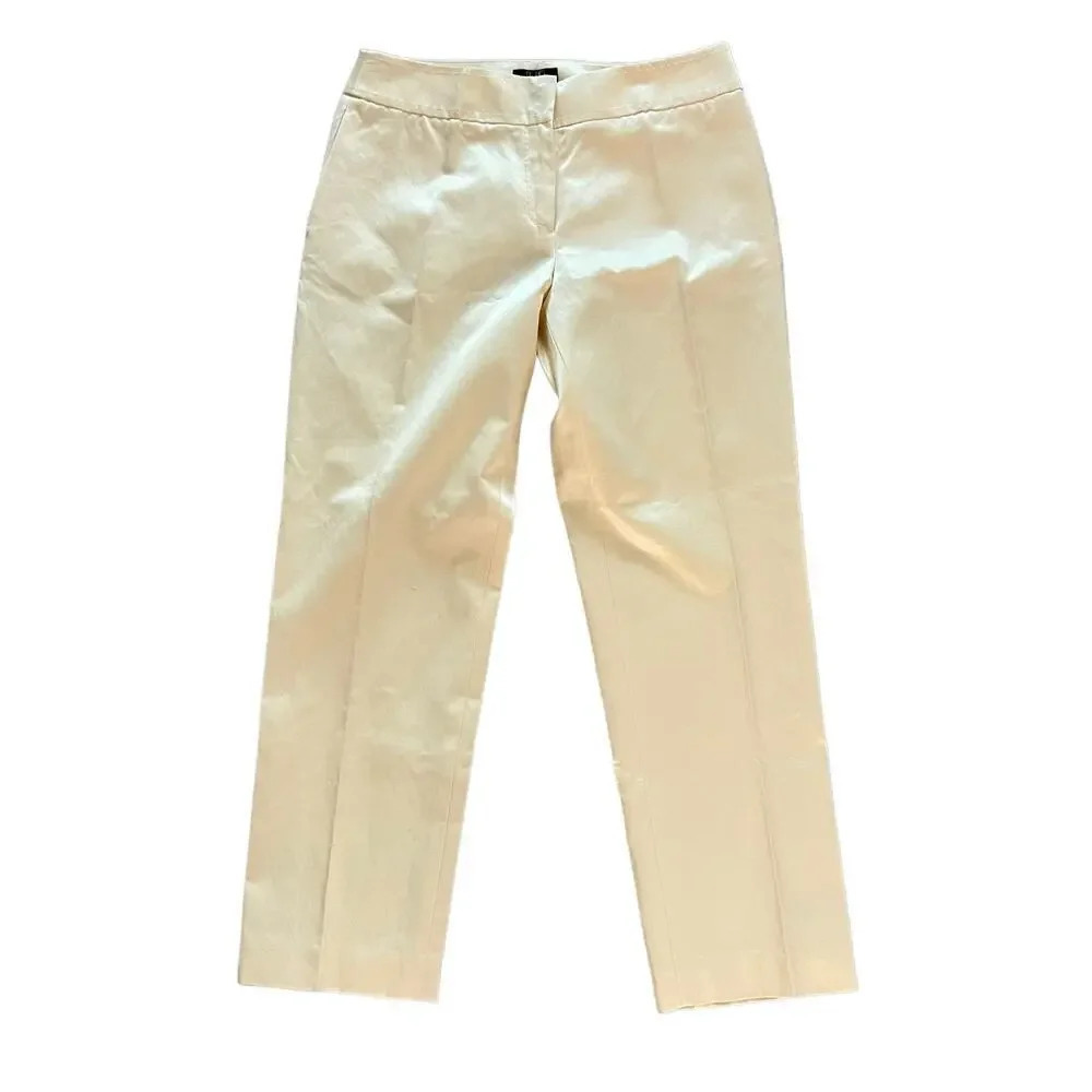 NWT Vintage BCBG Maxazria Women’s 6 Cream Straight Leg Flat Front Capri Pants